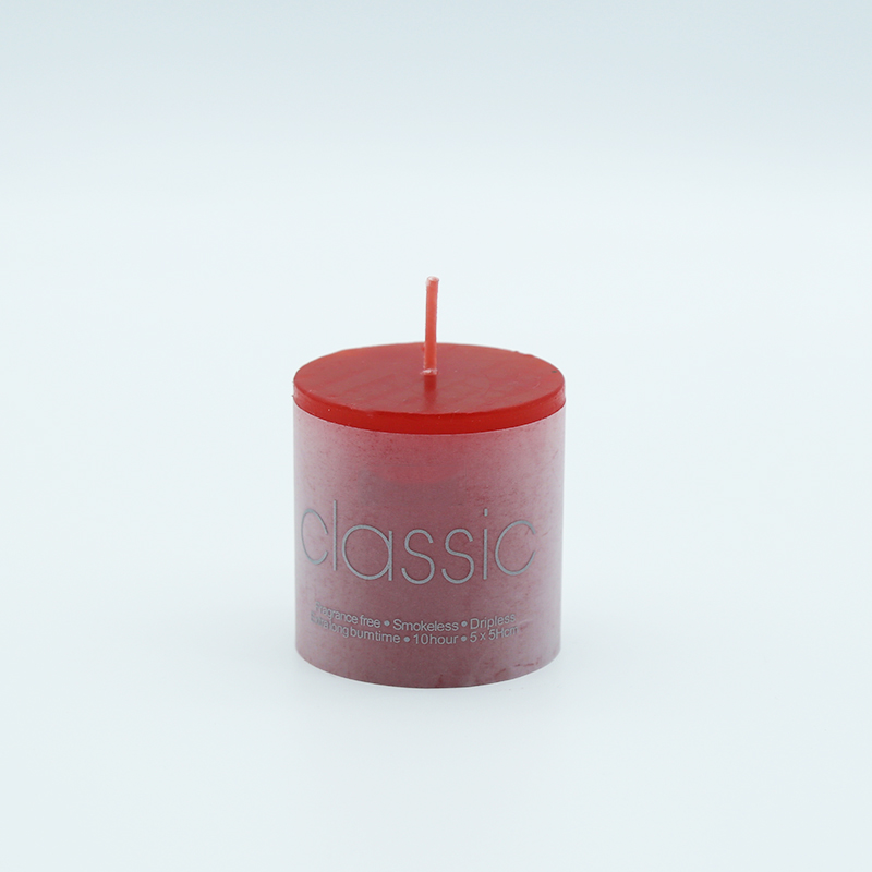 Private label red scented pillar candles UK with different sizes and customized own brand packaging box